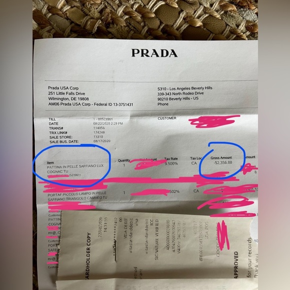 prada "embleme flap" small saffiano COGNAC purse BRAND NEWWW - Picture 15 of 17